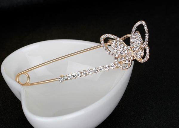 Alloy Material Butterfly Breastpin / Scarf Buckle , Trendy Metal Craft Ornaments
