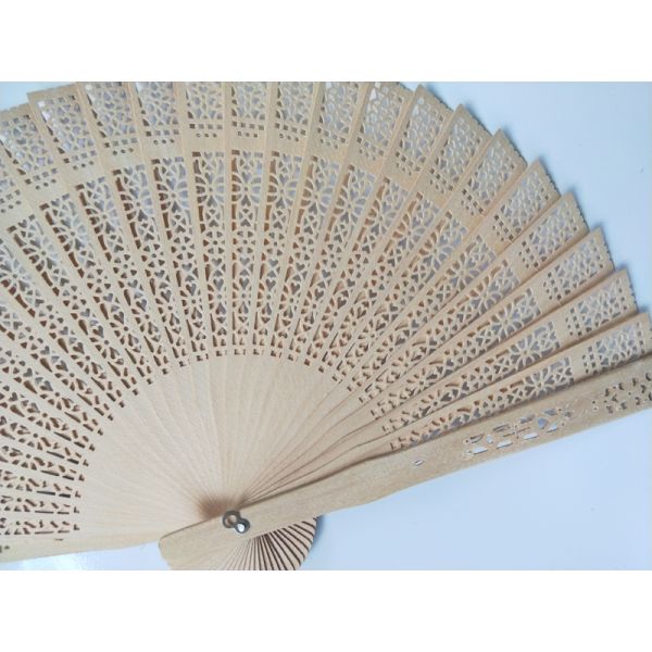 [i Am Your Fans] in Stock for Promotion and Wedding Fan Gift Favor Sunflower Hollow Out Through-Carved Wooden Hand Fan