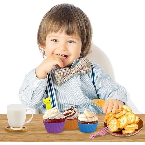 Silicone Lunch Box Dividers, Colorful Bento Box Dividers, Silicone Cupcake Liners, Reusable Bento Box Accessories