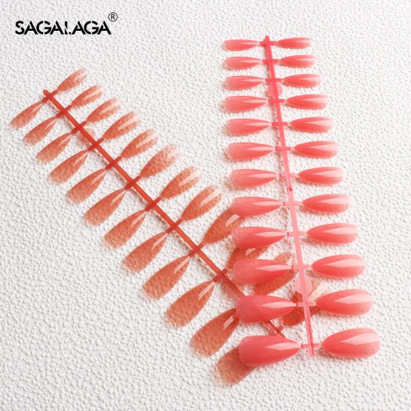 Low Quantity Colored Transparent Press on Nude Nail Tips With Logo French Style XXL for Mixed Color Nail Art Salon and Salon