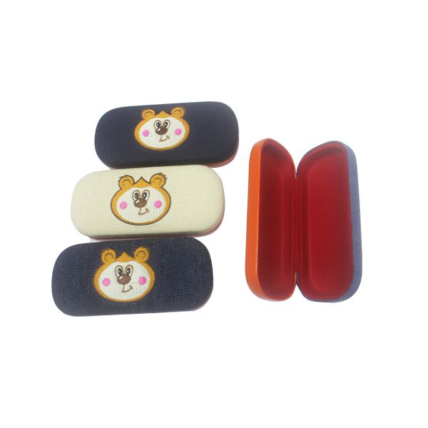 PU Embroidery Kids Hard Shell Eyeglass Cases Children Cartoon Cases