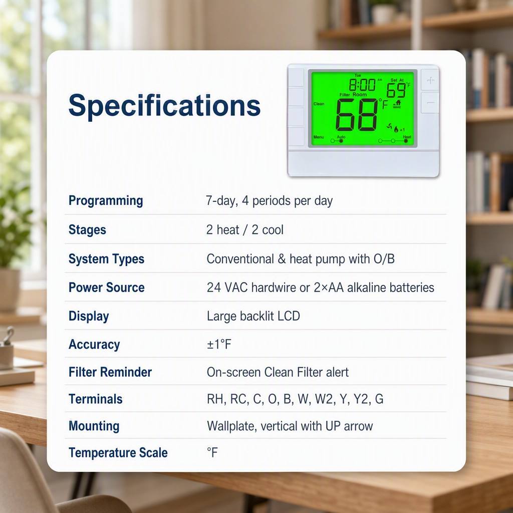 Programmable 7 DAY Coiiwsei Thermostat for Room Air Conditioning Unit