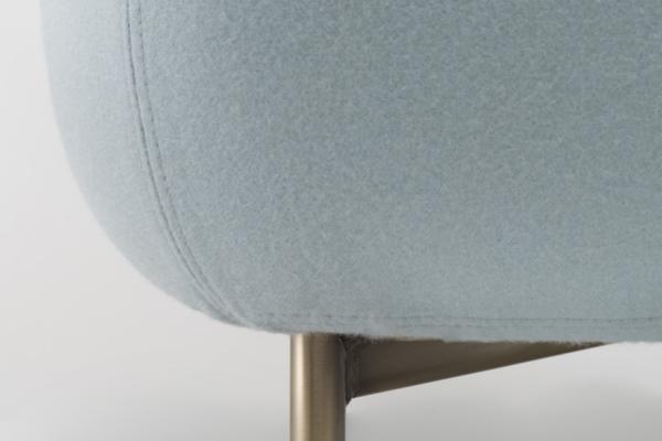 Buddy Pouf Modern Upholstered Stools Fabric Cover Powder White For Living Room