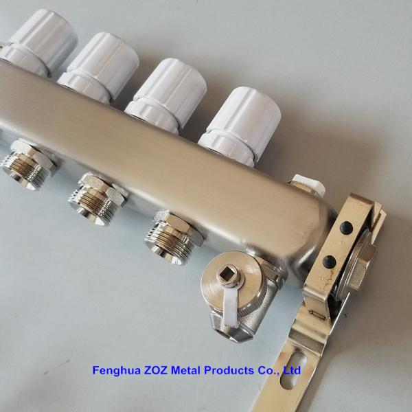 ZZ18155 PEX Radiant Floor Heating Stainless Steel Manifold Set , Underfloor Heating Manifolds Stainless Steel Manifold
