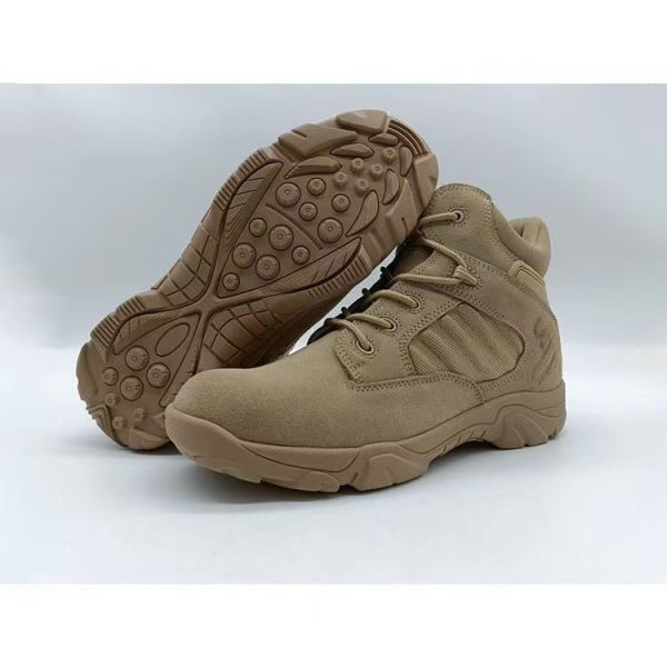 Mens Suede Work Boots Brown Lightweight Desert Hiking Boots Outdoor