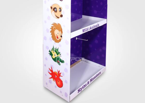 Eco - Friendly Cardboard Display Shelves , 3 Shelves Corrugated POP Floor Displays