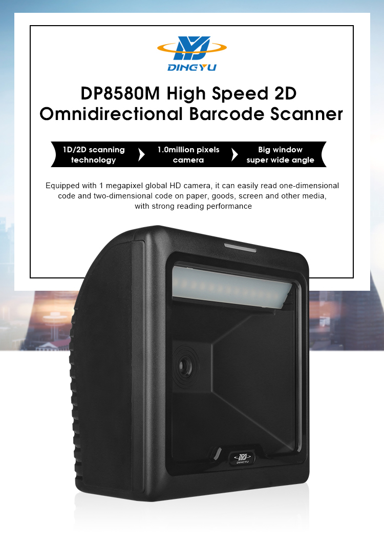 Table Mounted Omnidirectional Barcode Scanner Hands-Free Automatic Scanning For Mobile Payment