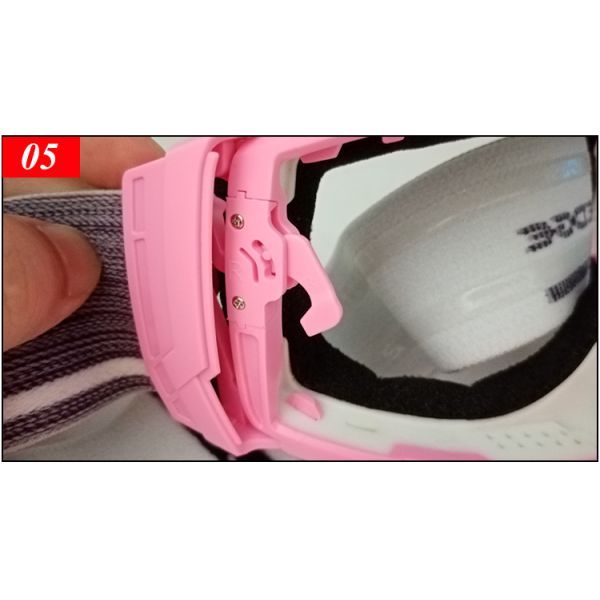 Pink Polycarbonate Magnetic Ski Goggles with Magnetic Scratch-Resistant Lens