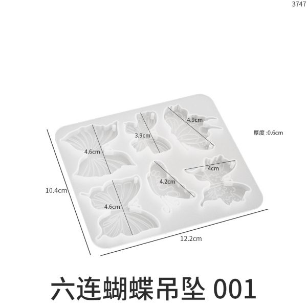 Crystal dropper DIY resin aromatherapy pendant, multiple butterfly keychain pendants, silicone mold wholesale