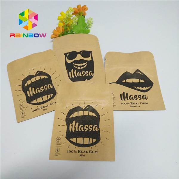 Pill Foil Pouch Packaging Customized Sample Kraft Paper Three Side Sealed Pouch