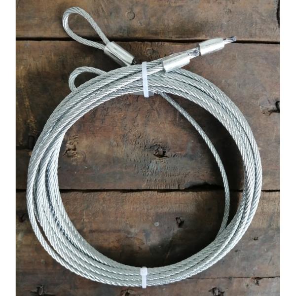 Câble de sécurité galvanisé pour porte de garage 7x19 1/8'' pour ressort de torsion