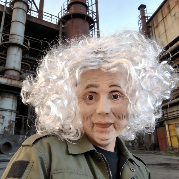 Realistic Old Man Woman Mask, Latext Wrinkle Grandma Face, Halloween Party, Carnival Prop