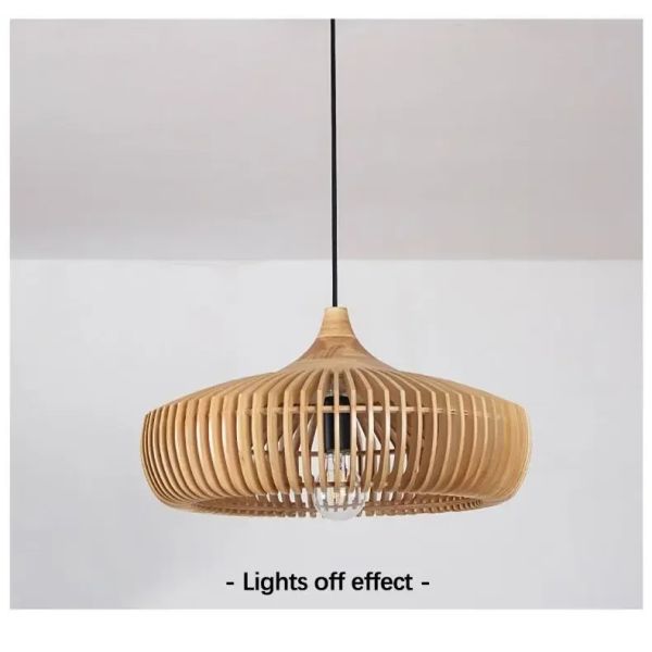 Dining Table Lighting Fixtures Bedroom Home Retro Art Designer Led Wooden Pendant Light(WH-WP-140)