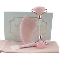 Pierre faite sur commande de Jade Face Roller Quartz Guasha de double cercle