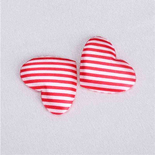 Stripe Satin Ultrasonic Embossing Flowers Crafts Heart Padded Valentines Day Decoration