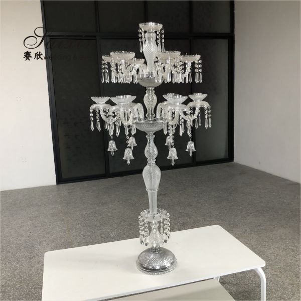ZT-586 New tall 17arms wedding candelabra centerpieces gold candle holders