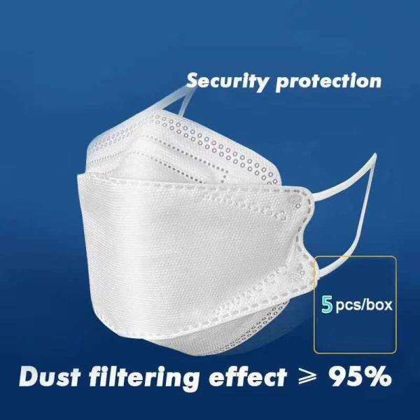 KN95 Face Mask CE & FDA Certificate Fish Mouth Design Anti-Bacteria Anti-Dust