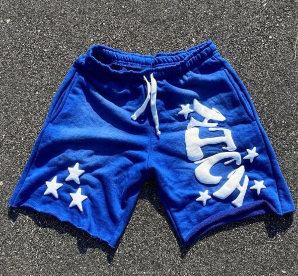 Calças de rua de moda masculina com estampa de borracha e borracha