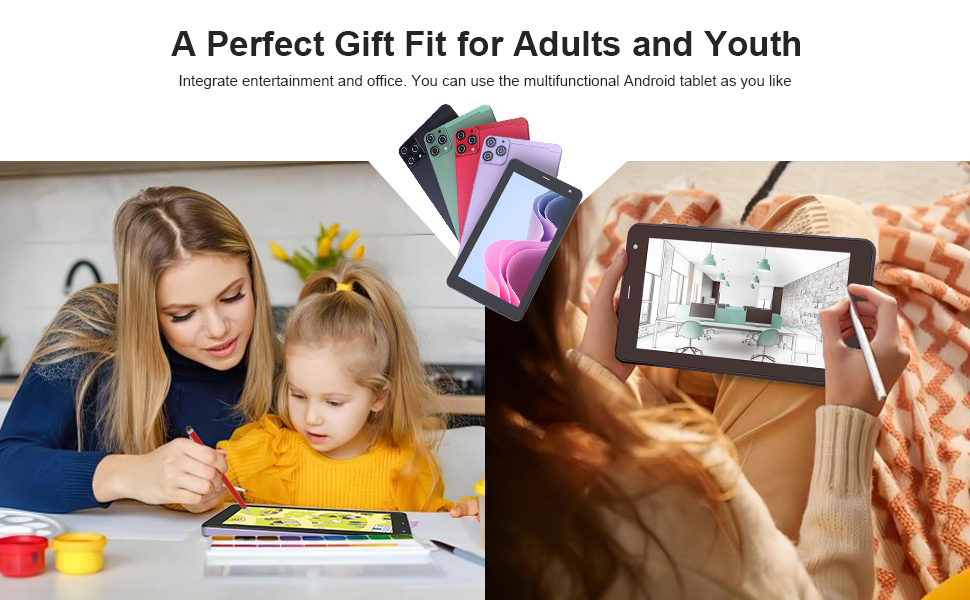 C Idea 7-дюймовые маленькие планшеты Quad Core WiFi 5G Android Tablet PC для образования CM515 ((красный)