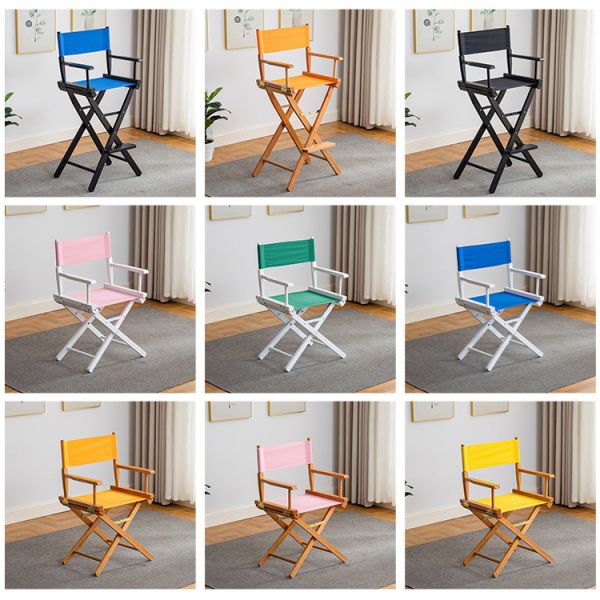 Logo None or Custom Logo Tall Wooden Folding Director Chair for Outdoor Indoor Camping