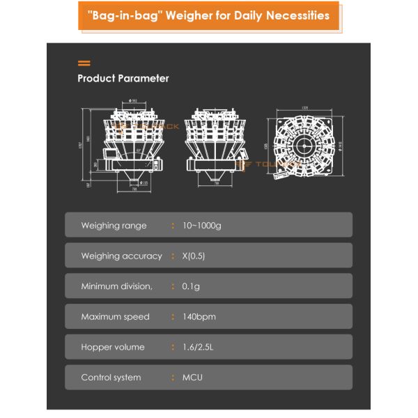 Plastic Fork Automatic Packing Machine Shower Cap Packaging Machine Multihead Weigher Packaging System