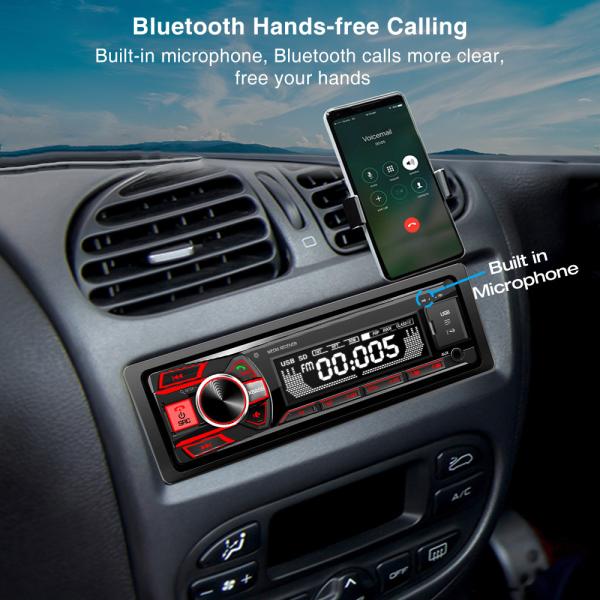 GRANDnavi 1DIN Car Stereo Receiver In-Dash Car Radio Digital BT Audio Music Stereo MP3 Player