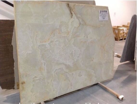Polished Translucent backlit Marble White Onyx Slab