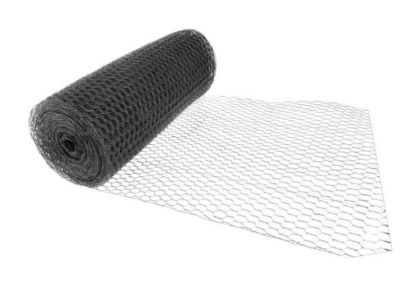 PVC Hexagonal Wire Mesh 3/4 inch 19 Gauge Black Poultry Netting