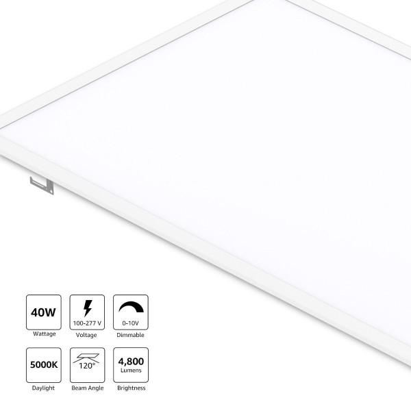 2x4 50W Flat LED Panel Lights 6500 Lumens 5000K Aluminium Alloy PMMA Material