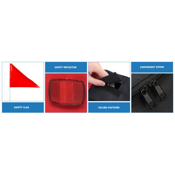 Dog Bike Trailer, Folding Pet Dog Trailer Cart for Bicycle, Bike Cargo Wagon Carrier w/Universal Hitch & 20