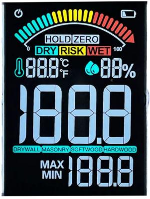45.8*66mm 12 O'Clock Car LCD Display VA Segment LCD Display