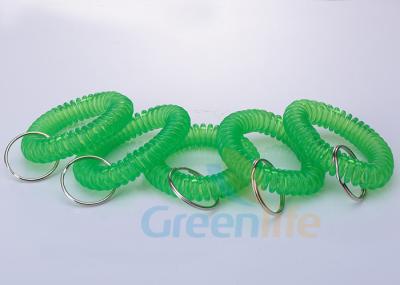 Anti - Lost Plastic Coil Key Chain , Split Ring Customized Wrist Key Coil 55 MM