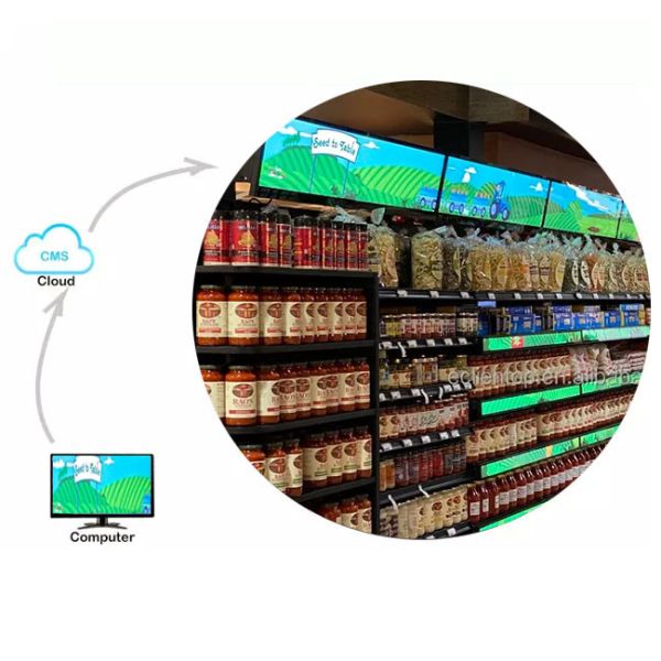 дисплей LCD Адвокатуры края полки супермаркета 120cm протягиванный