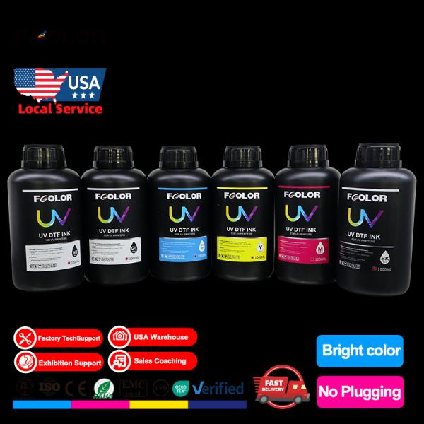 Fcolor 500ML Gold Stamping Varnish UV DTF Gold Foil Varnish Ink for UV DTF Printer XP600 DX5 DX7 I3200 Printhead