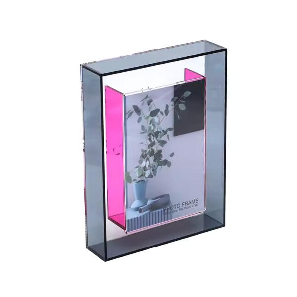5''X 7'' Acrylic Photo Frame Square Acrylic Shadow Box Frame Wall Mounted Double Side