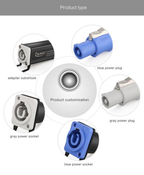 Circular Plastic Bayonet Stabe Conductivity Blue Stage Lighting 3Pin Waterproof Wire Connector