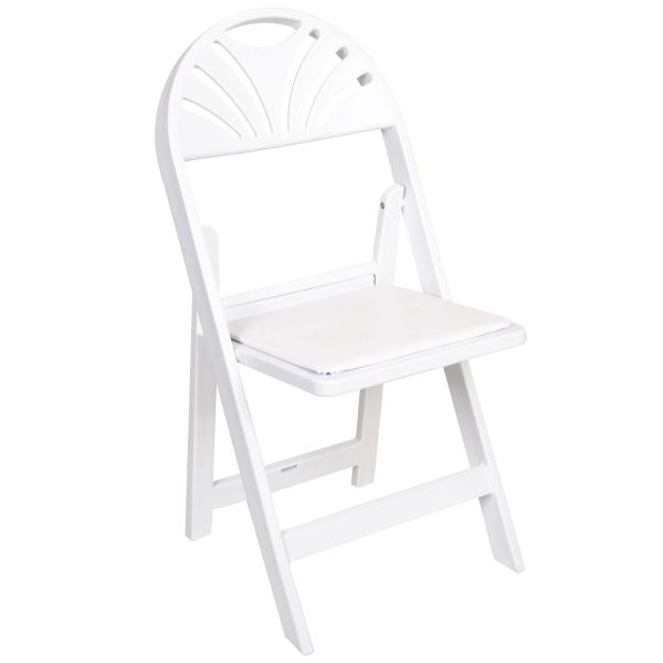 Foldable White Resin Metal Plastic Garden Chair for Event and Weddings Rental at Hotel