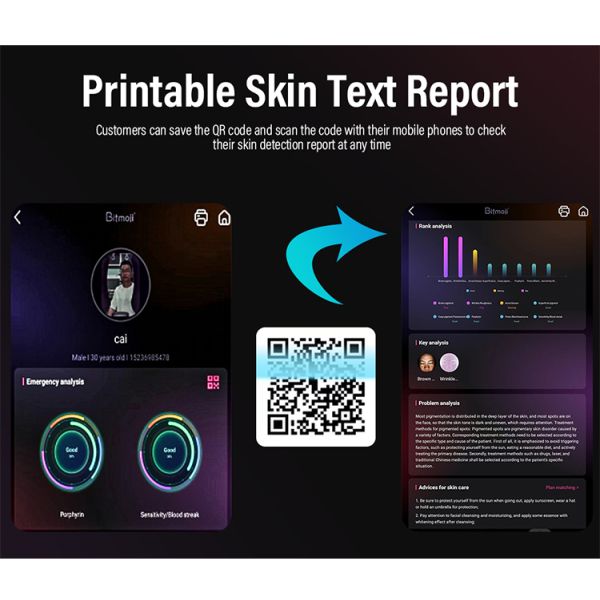 2024 New Design Beauty Salon Portable 3D Facial AI Scanner Home Use Skin Problem Analyzer Machine JC065