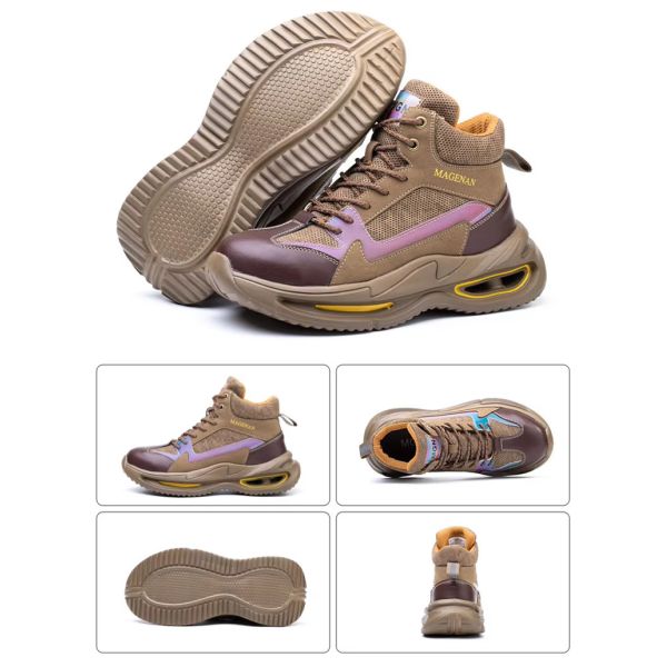 Welding Safety Shoes With Kevlar Plate Yellow Lightweight Steel Toe Boots