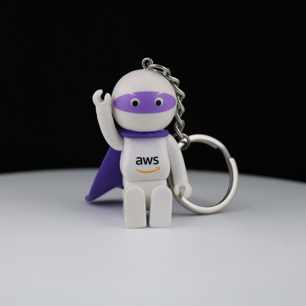 Non Phthalate PVC Promotional Plastic Keychain 5cm Hight For Gift