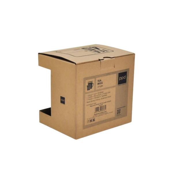 Custom Mug Kraft Paper Packaging Box PVC Transparent Window