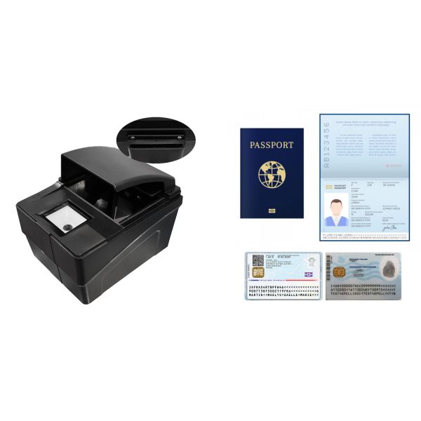MEPR300+SCR ICAO 9303 E-Passport & ID Card Scanner/Reader + ID 2D Bar Code Scanner + ISO 7816 Contact Smart Card Reader