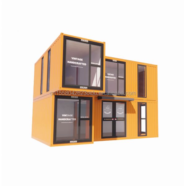 s Modern Double-Story Glass Walls Container House using 50/75/100mm Wave Sandwich Panel Detachable Collapsible Steel Van for Office