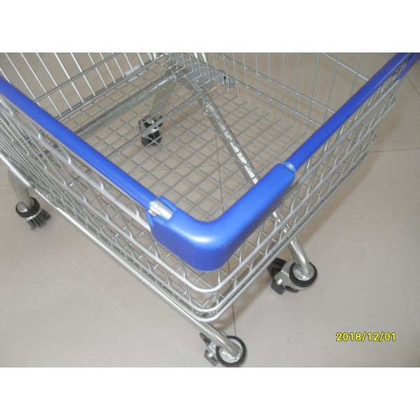 Anti UV Plastic Parts Vegetable Shopping Trolley For Supermarket , Easy Push Hanle