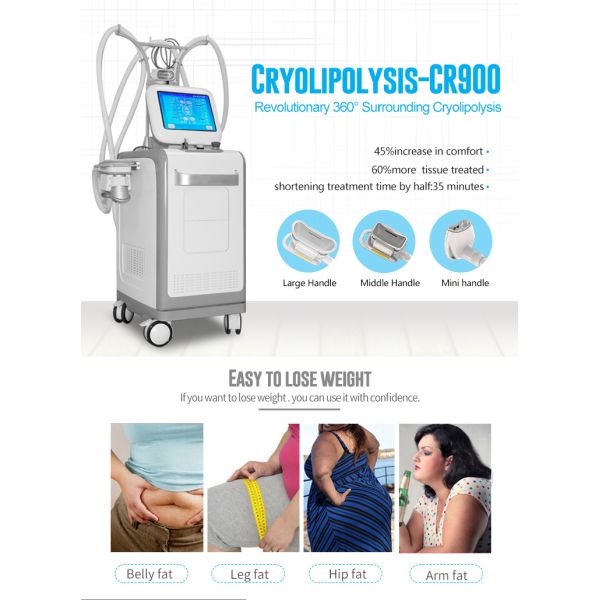 12 Inch Color LCD Touch Screen Cryo Body Slimming Machine for Chin Fat Freezing Treatment
