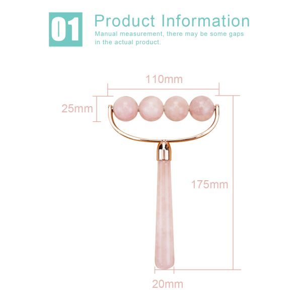 el rodillo de 200g 175*110m m Rose Quartz Full Body Jade minimiza la hinchazón