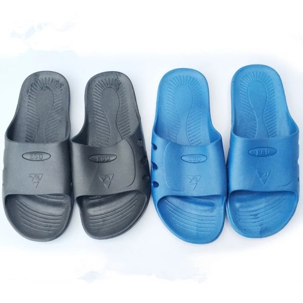 Pvc / Spu Esd Anti Static Slipper Black anti slip for Clean room