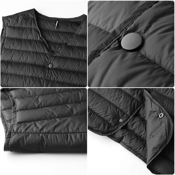 V Neck Bubble Vest Jacket Polyester Легкий спортивный жилет на открытом воздухе