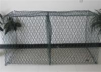 Cesta revestida verde da malha do PVC Gabion para a proteção do banco de rio