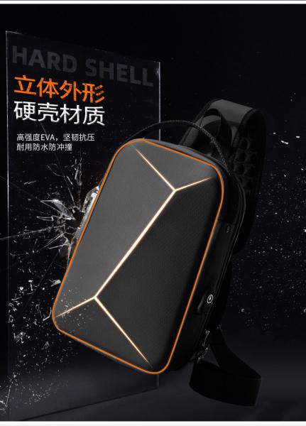 NEW MEN'S CHEST BAG LARGE CAPACITY SHOULDER BAG CROSSBODY BAG MALE LEISURE OFFICE IPAD COMPUTER CHEST BAG HARD SHELL